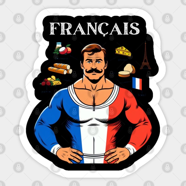 Francais: Strong Man Sticker by Woodpile